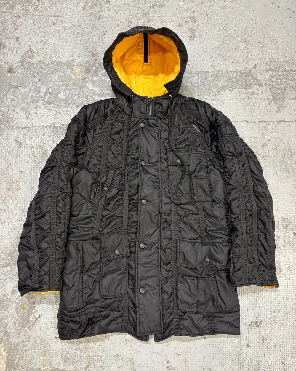AW2003 Dolce & Gabbana Bondage Cargo Black Hooded Jacket