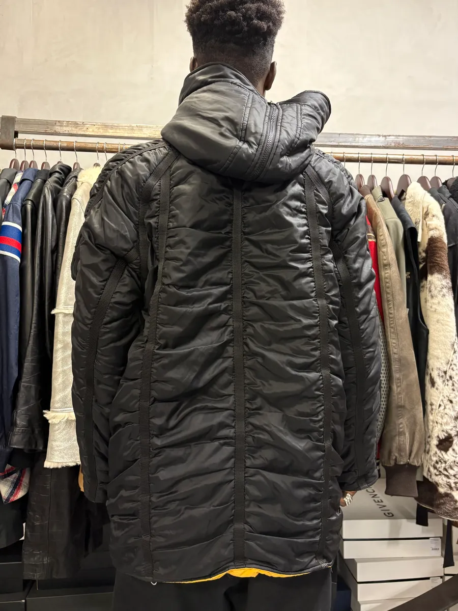 AW2003 Dolce & Gabbana Bondage Cargo Black Hooded Jacket - Image 3