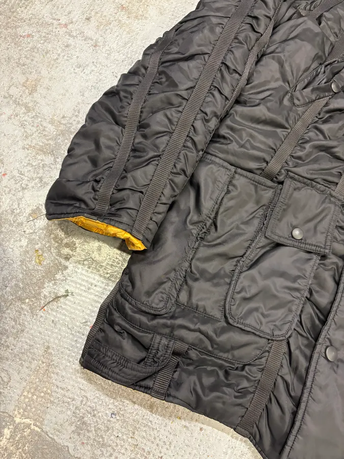 AW2003 Dolce & Gabbana Bondage Cargo Black Hooded Jacket - Image 6