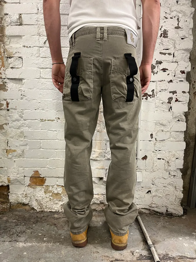 AW2003 Dolce & Gabbana Bondage Military Khaki Green Pants - Image 2