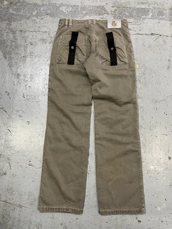 AW2003 Dolce & Gabbana Bondage Military Khaki Green Pants - Image 4
