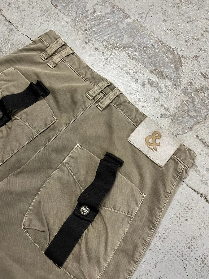 AW2003 Dolce & Gabbana Bondage Military Khaki Green Pants - Image 9