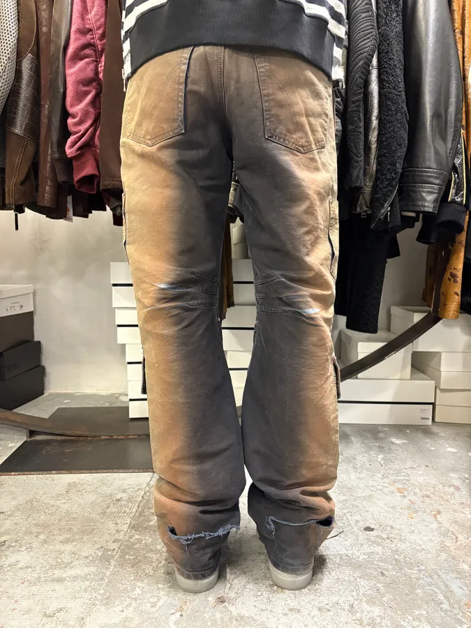 AW2003 Dolce & Gabbana Bronze Gradient Double Waist Cargo Pants - Image 4