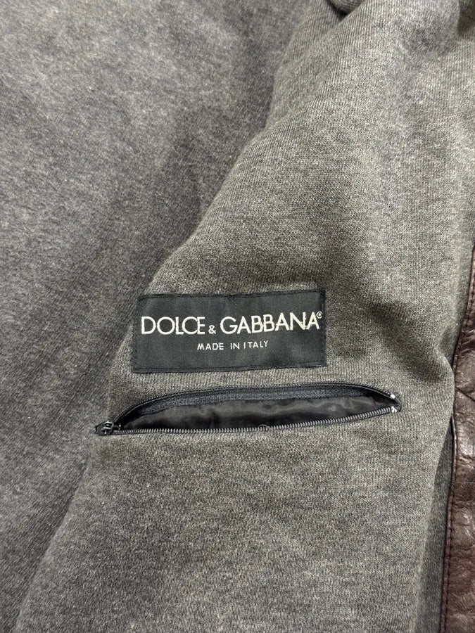 AW2003 Dolce & Gabbana Brown Hooded Leather Jacket - Image 7