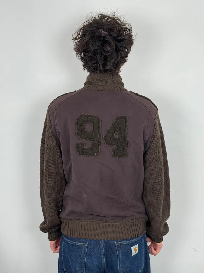 AW2003 Dolce & Gabbana Brown Wool Fleece Cardigan Jacket - Image 3