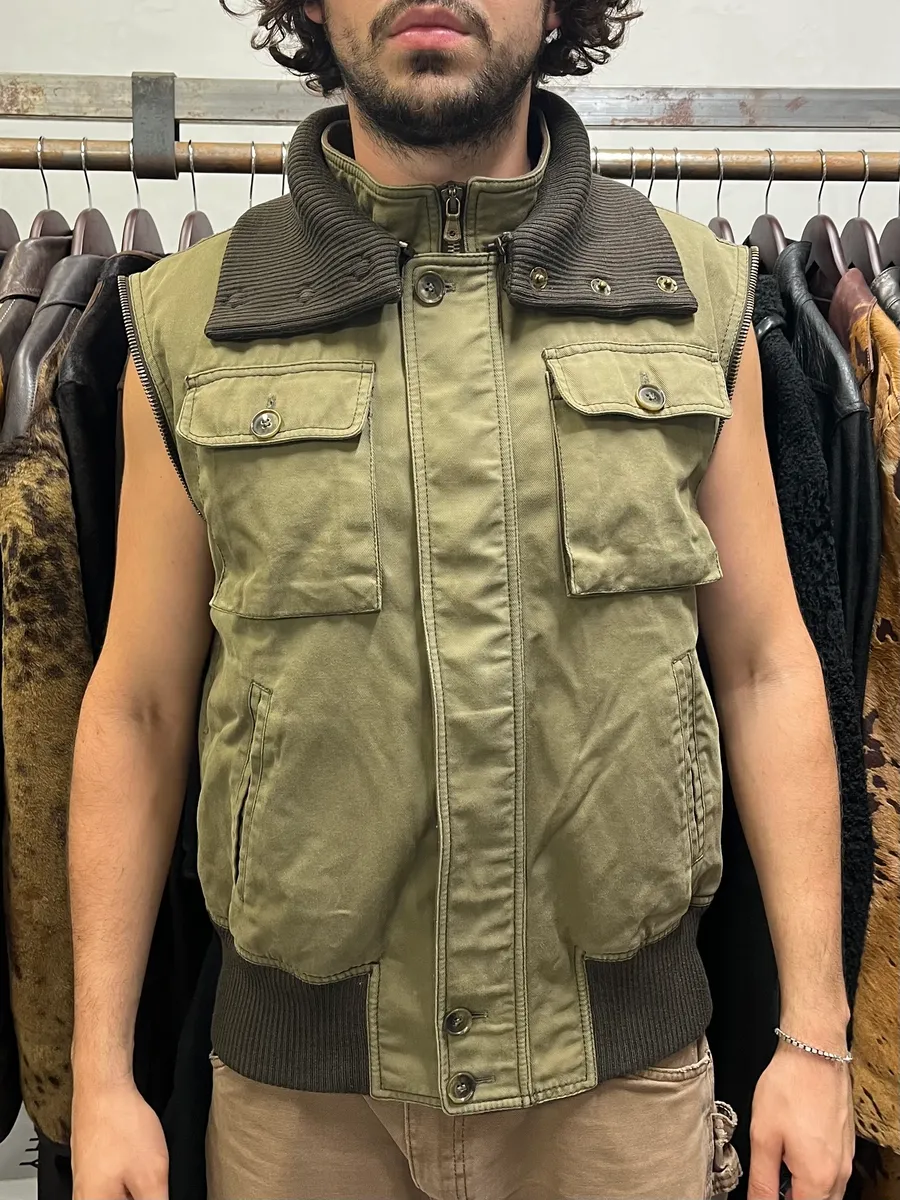 AW2003 Dolce & Gabbana Cargo Khaki Vest Jacket - Image 4