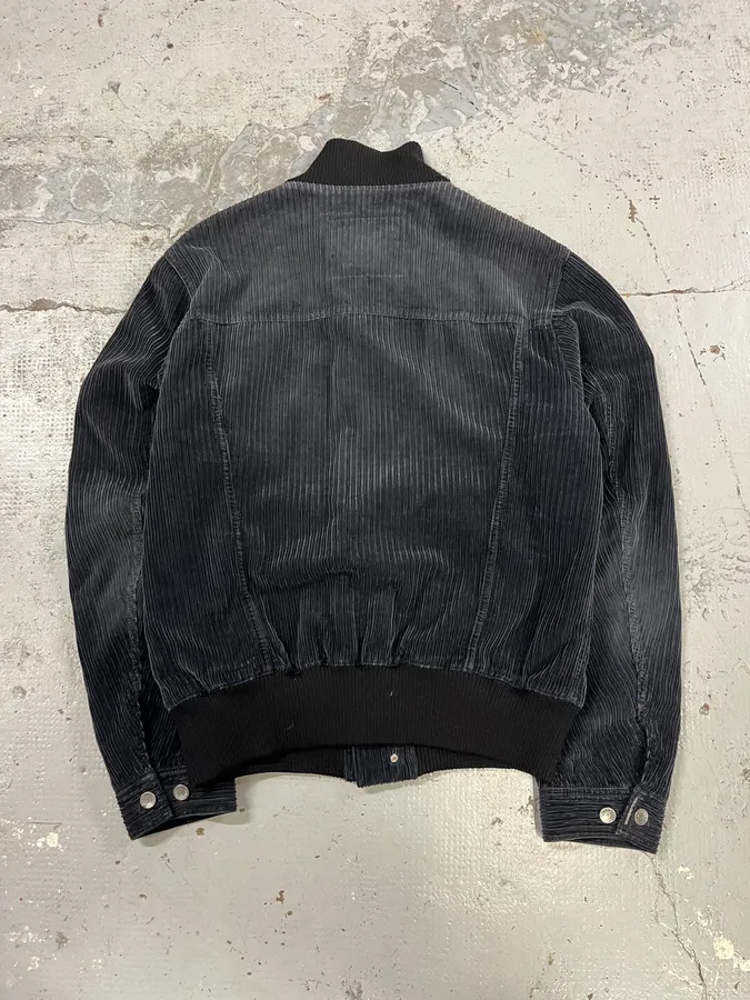 AW2003 Dolce & Gabbana Corduroy Buttoned Black Faded Jacket - Image 6