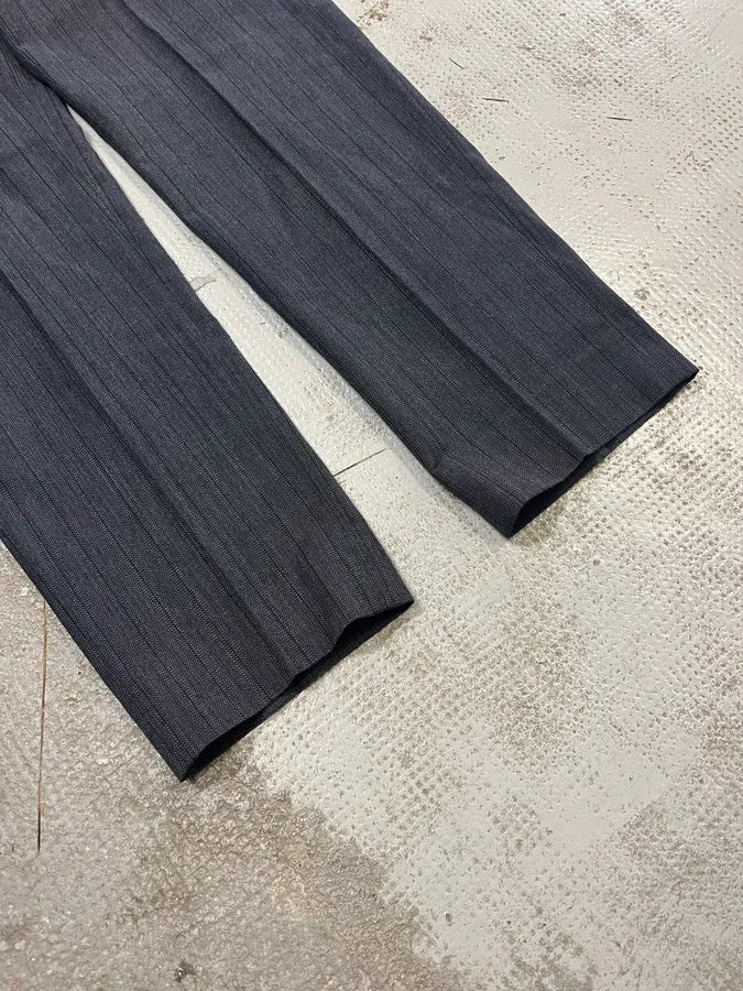 AW2003 Dolce & Gabbana Corduroy Waistband Grey Tailored Pants - Image 7