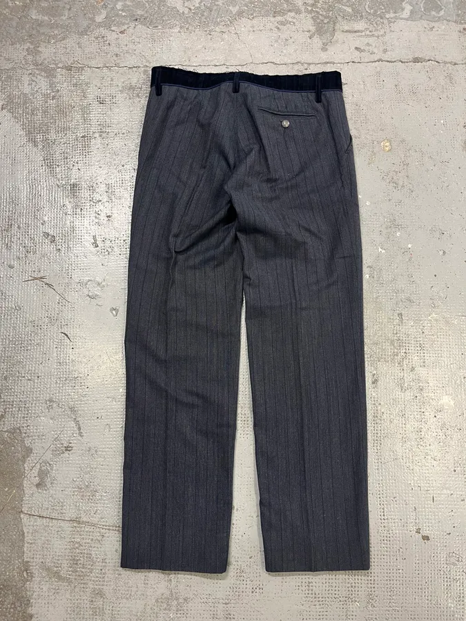 AW2003 Dolce & Gabbana Corduroy Waistband Grey Tailored Pants - Image 8