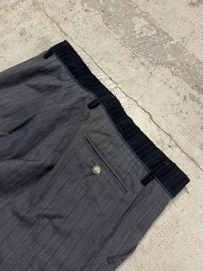 AW2003 Dolce & Gabbana Corduroy Waistband Grey Tailored Pants - Image 9