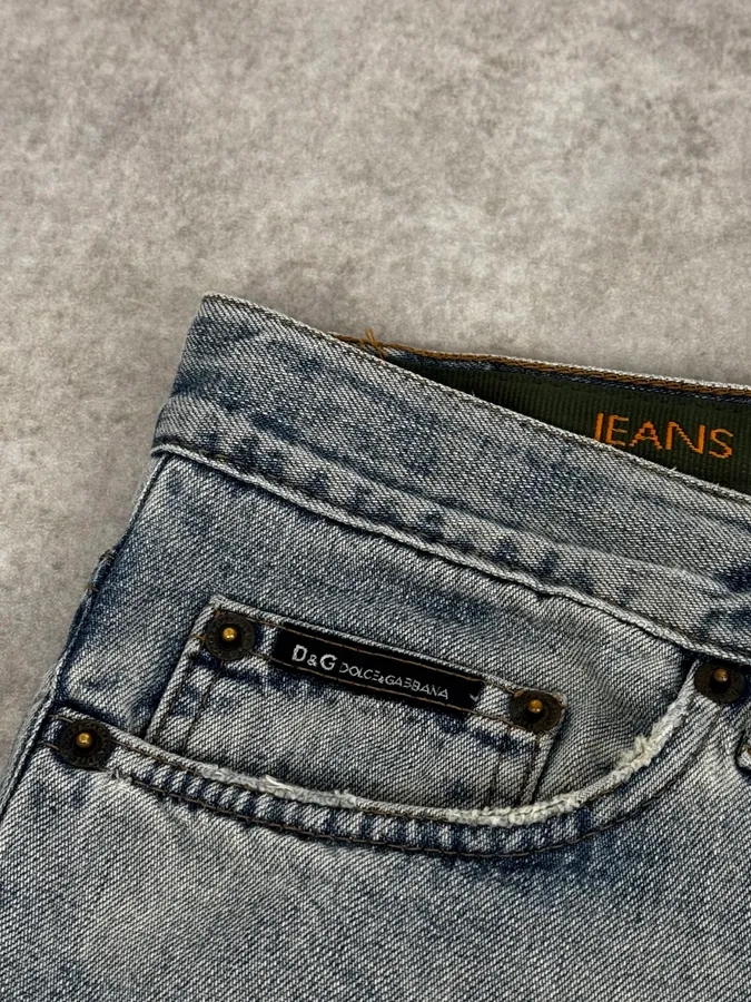 AW2003 Dolce & Gabbana Distressed Blue Denim Jeans - Image 10