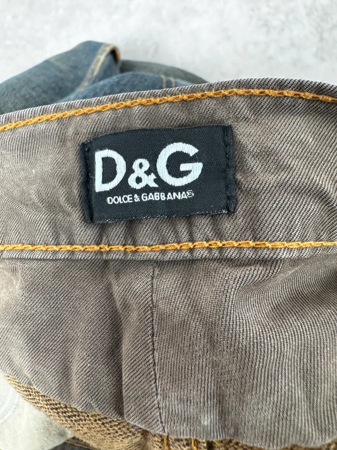 AW2003 Dolce & Gabbana Double Waisted Faded Cargo Denim Jeans - Image 11