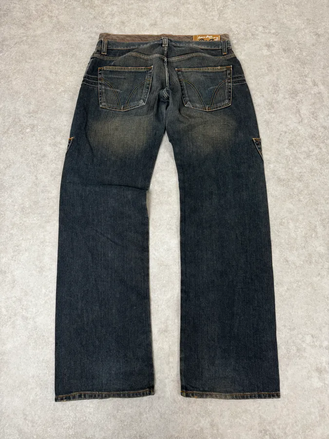 AW2003 Dolce & Gabbana Double Waisted Faded Cargo Denim Jeans - Image 5