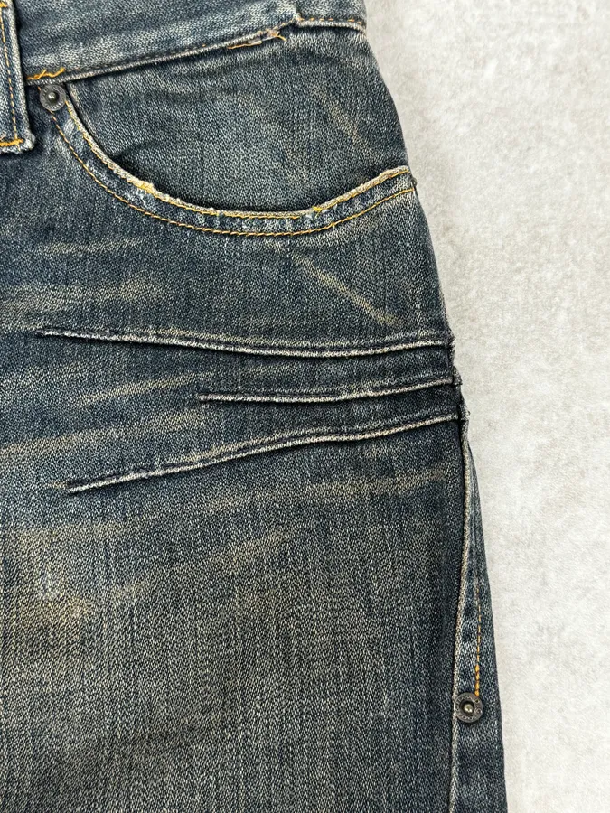 AW2003 Dolce & Gabbana Double Waisted Faded Cargo Denim Jeans - Image 7