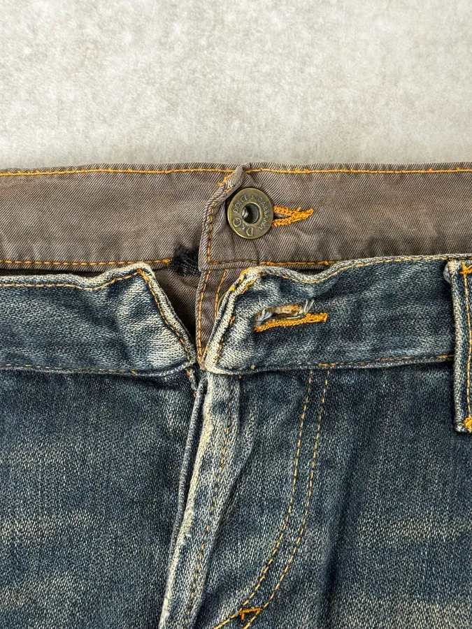 AW2003 Dolce & Gabbana Double Waisted Faded Cargo Denim Jeans - Image 8