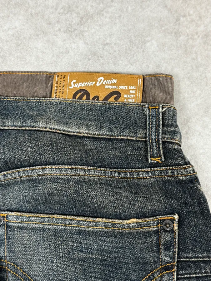 AW2003 Dolce & Gabbana Double Waisted Faded Cargo Denim Jeans - Image 9