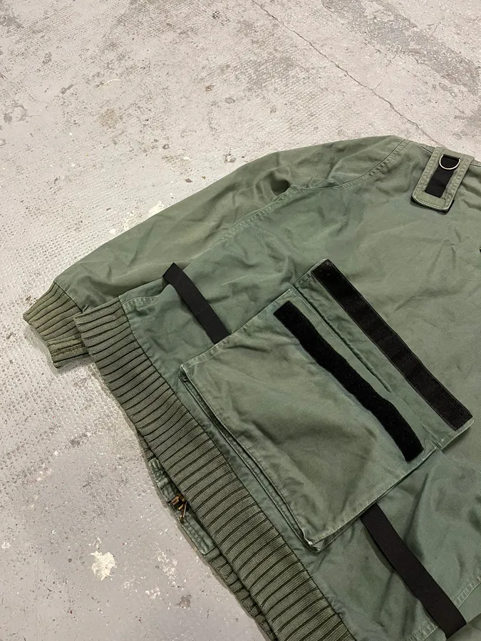 AW2003 Dolce & Gabbana Faded Green Bondage Utility Cargo Jacket - Image 11