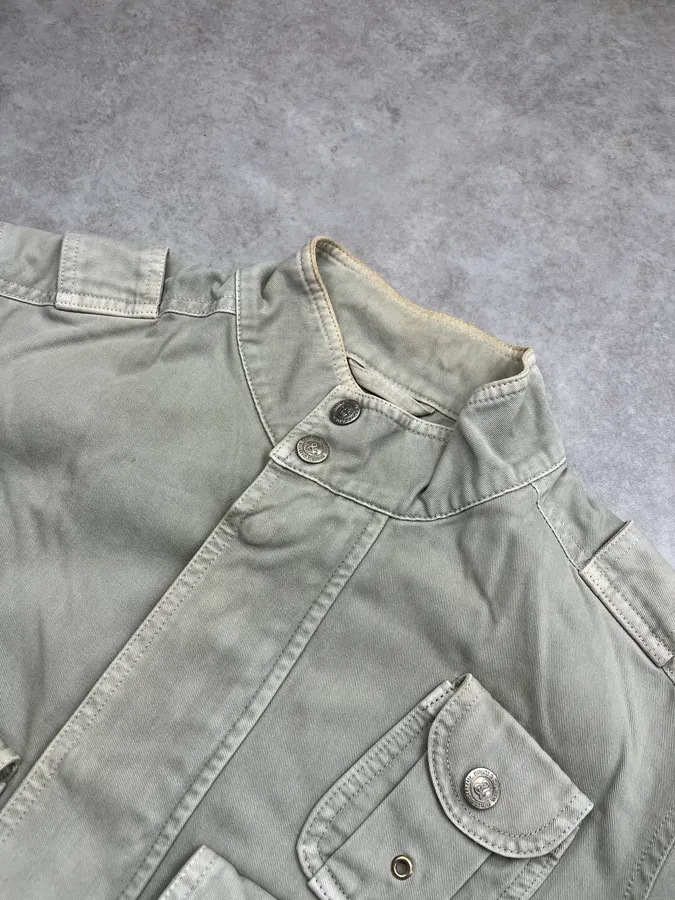 AW2003 Dolce & Gabbana Faded Grey Cargo Military Bondage Jacket - Image 4