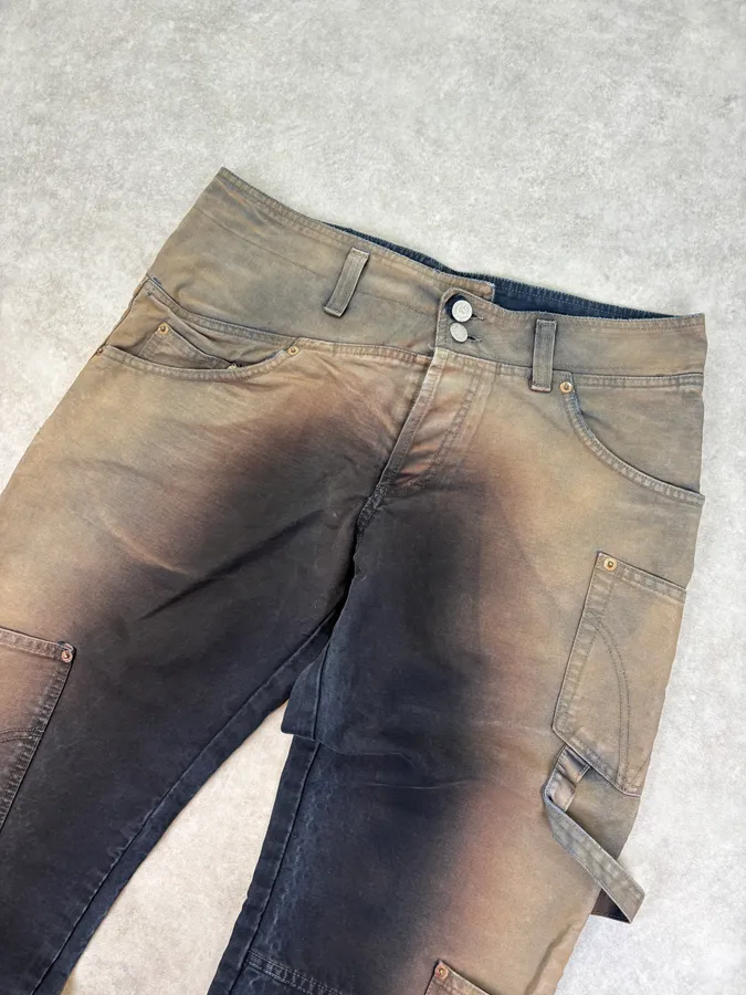 AW2003 Dolce & Gabbana Gradient Bronze Cargo Pants - Image 5