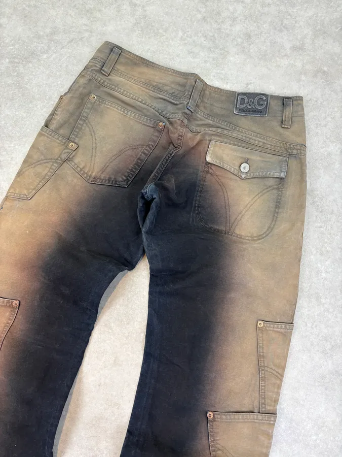 AW2003 Dolce & Gabbana Gradient Bronze Cargo Pants - Image 7