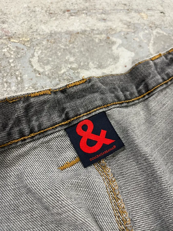 AW2003 Dolce & Gabbana Grey Anatomic Zip Bondage Denim Jeans - Image 12