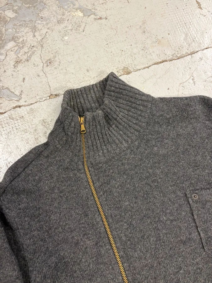 AW2003 Dolce & Gabbana Grey Asymmetrical Wool Cardigan Sweater - Image 5