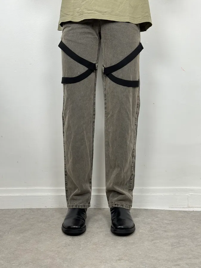 AW2003 Dolce & Gabbana Grey Bondage Pants - Image 2