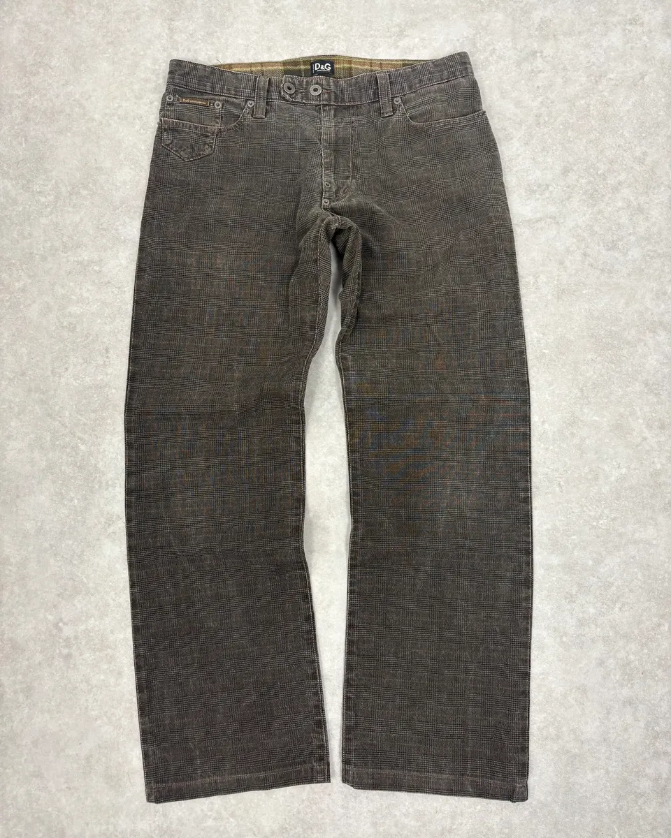 AW2003 Dolce & Gabbana Grey Checkered Pants