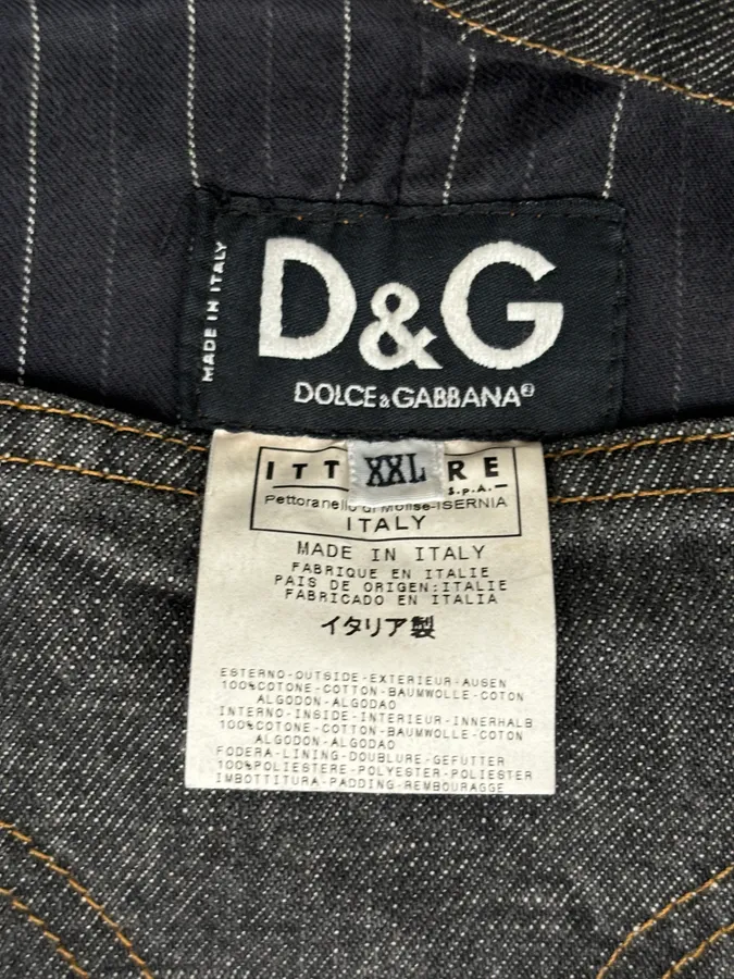 AW2003 Dolce & Gabbana Grey Eroded Denim Jacket - Image 11