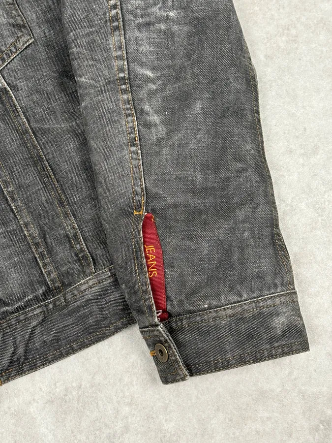 AW2003 Dolce & Gabbana Grey Eroded Denim Jacket - Image 8