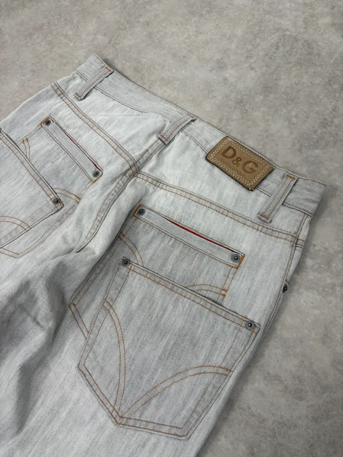 SS2004 Dolce & Gabbana Grey Faded Denim Jeans - Image 8