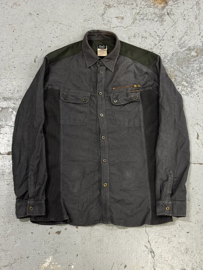 AW2003 Dolce & Gabbana Grey & Green Military Cargo Jacket