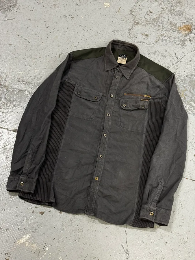 AW2003 Dolce & Gabbana Grey & Green Military Cargo Jacket - Image 5