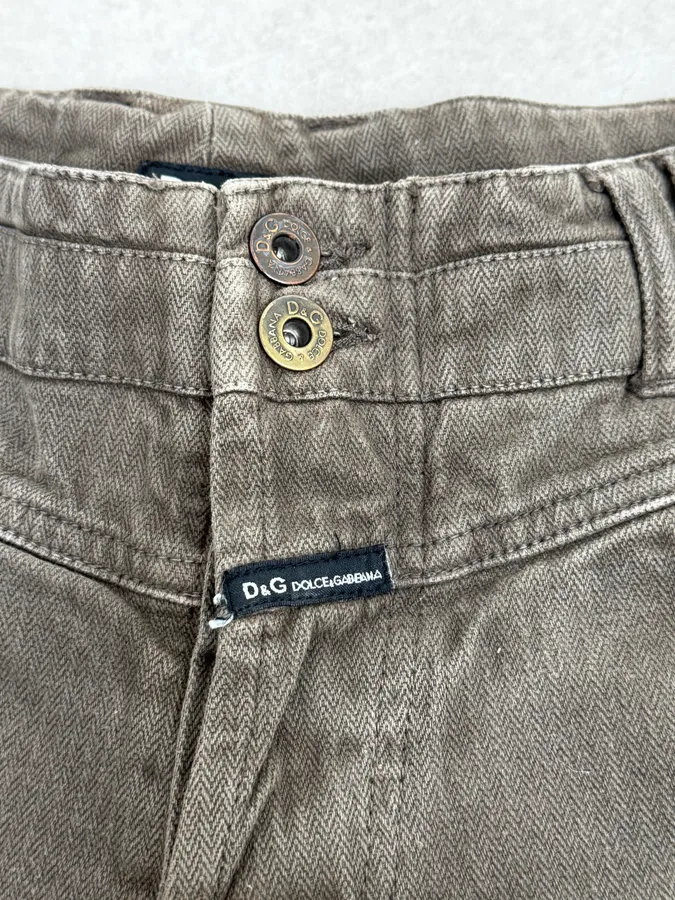 AW2003 Dolce & Gabbana Grey Khaki Cargo Pants - Image 10