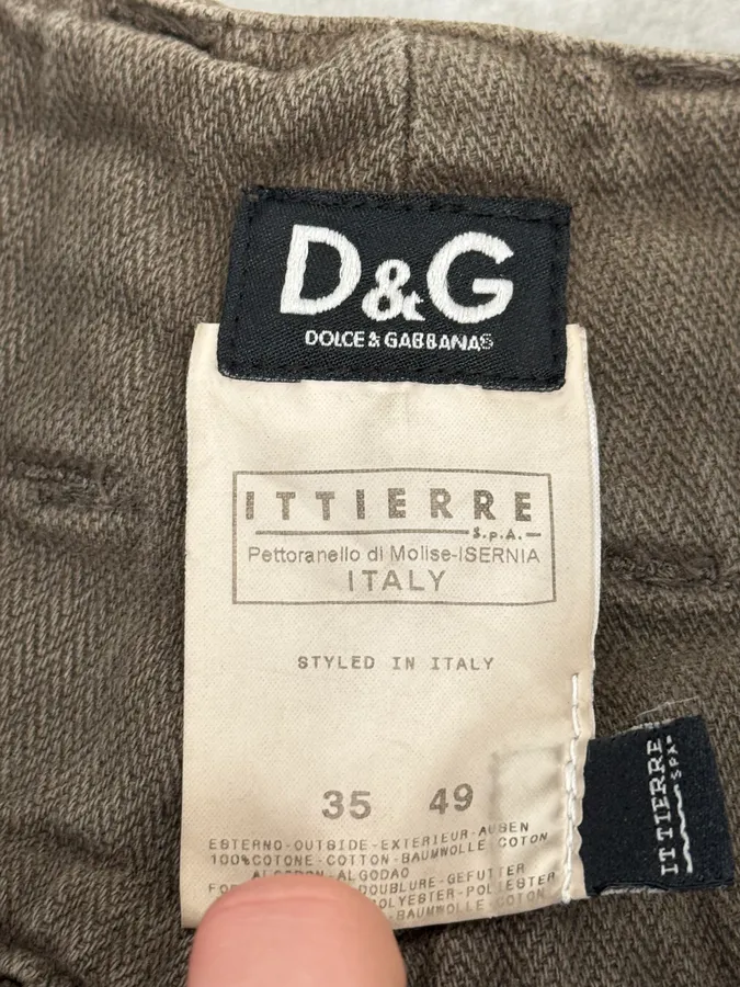 AW2003 Dolce & Gabbana Grey Khaki Cargo Pants - Image 11