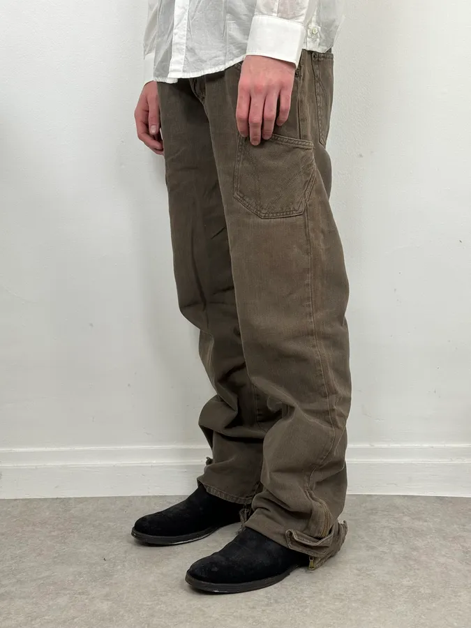 AW2003 Dolce & Gabbana Grey Khaki Cargo Pants - Image 3