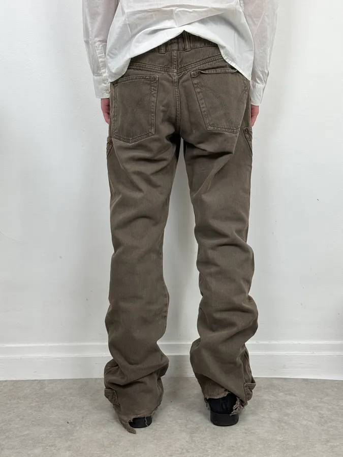 AW2003 Dolce & Gabbana Grey Khaki Cargo Pants - Image 4