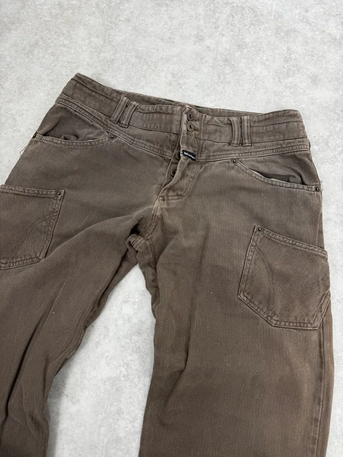 AW2003 Dolce & Gabbana Grey Khaki Cargo Pants - Image 6