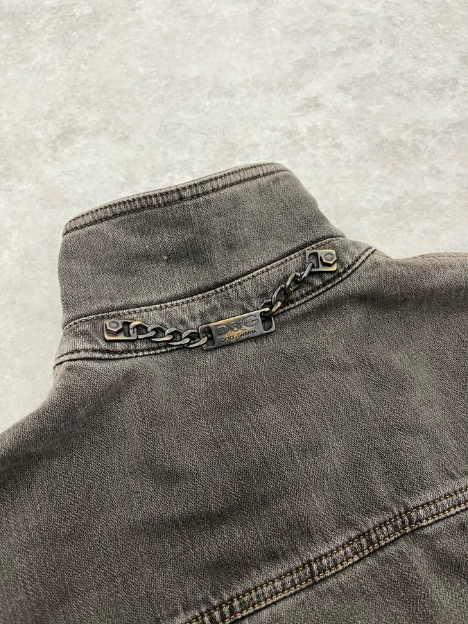 AW2003 Dolce & Gabbana Grey Multi Pockets Denim Jacket - Image 10