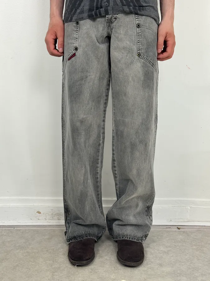 AW2003 Dolce & Gabbana Grey Raw Denim Cozy Jeans - Image 2