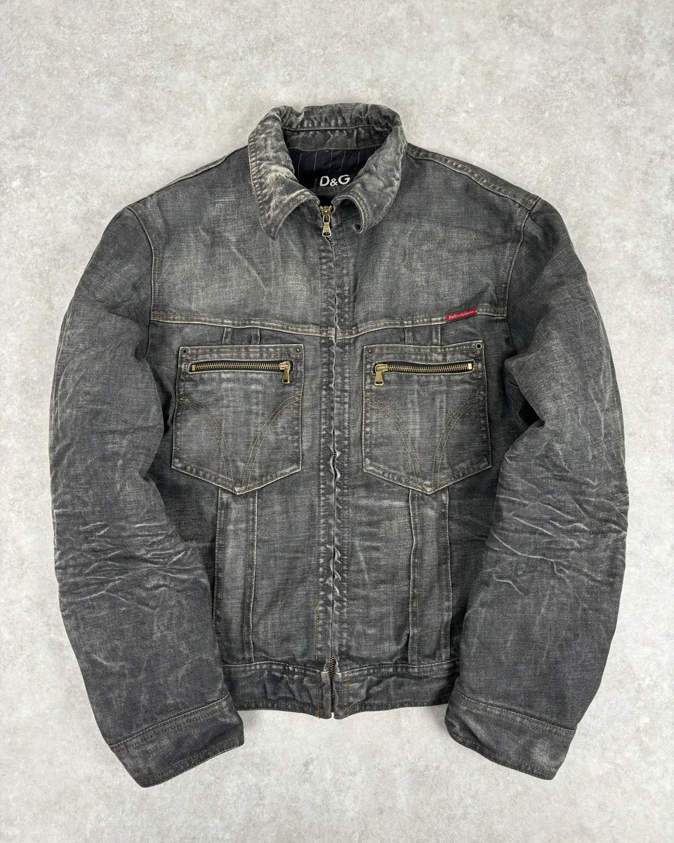 AW2003 Dolce & Gabbana Grey Raw Denim Jacket