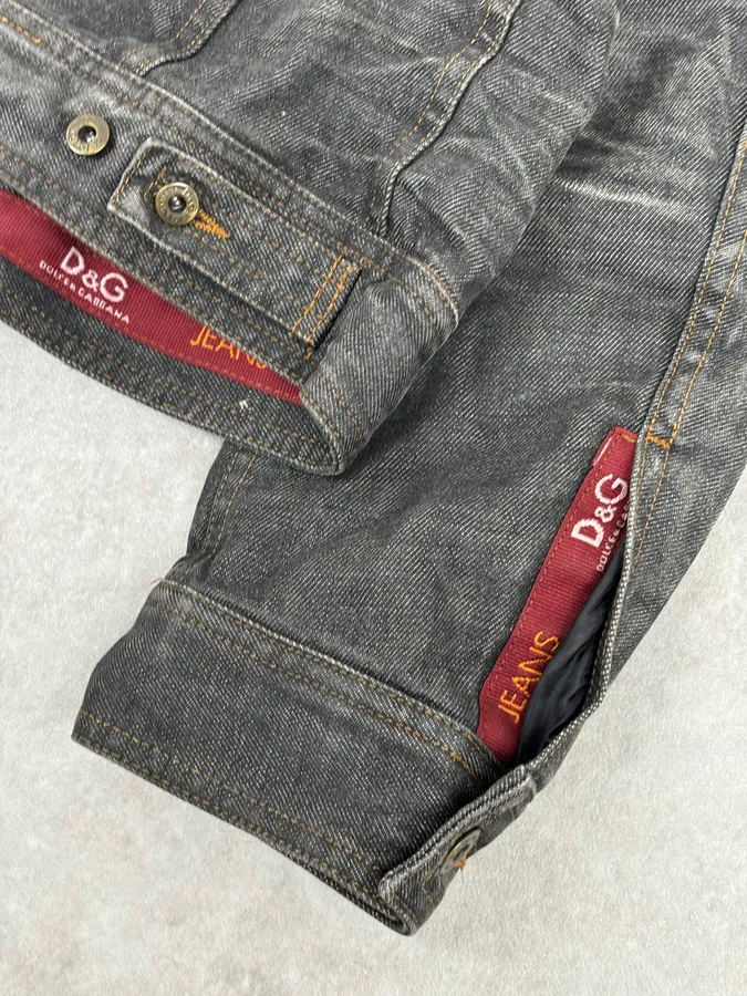 AW2003 Dolce & Gabbana Grey Raw Denim Jacket - Image 11