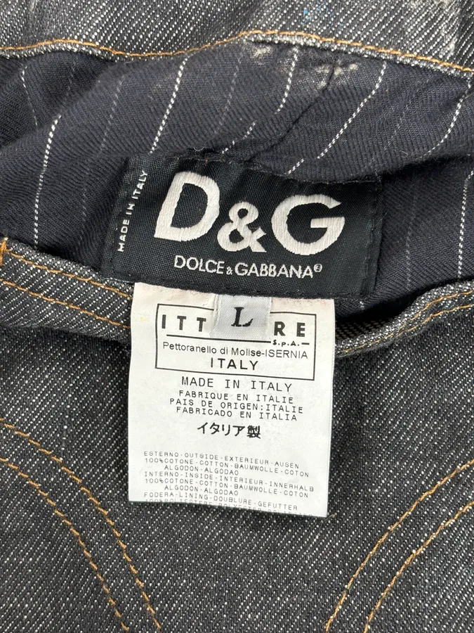 AW2003 Dolce & Gabbana Grey Raw Denim Jacket - Image 14