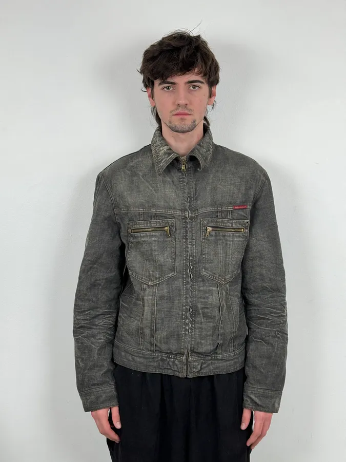 AW2003 Dolce & Gabbana Grey Raw Denim Jacket - Image 2