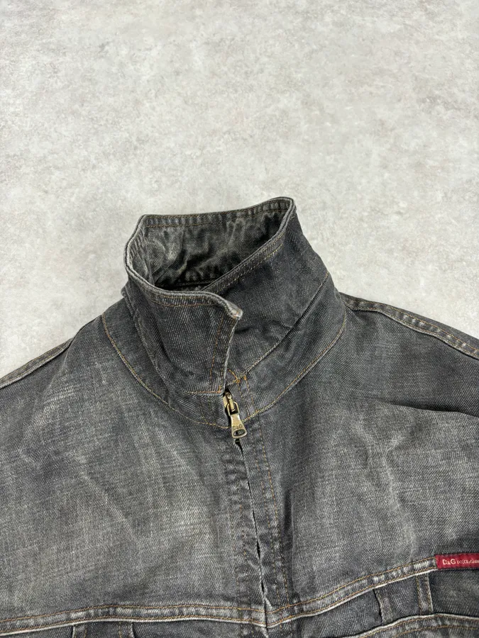 AW2003 Dolce & Gabbana Grey Raw Denim Jacket - Image 9