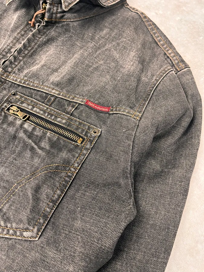 AW2003 Dolce & Gabbana Grey Raw Denim Jacket - Image 6