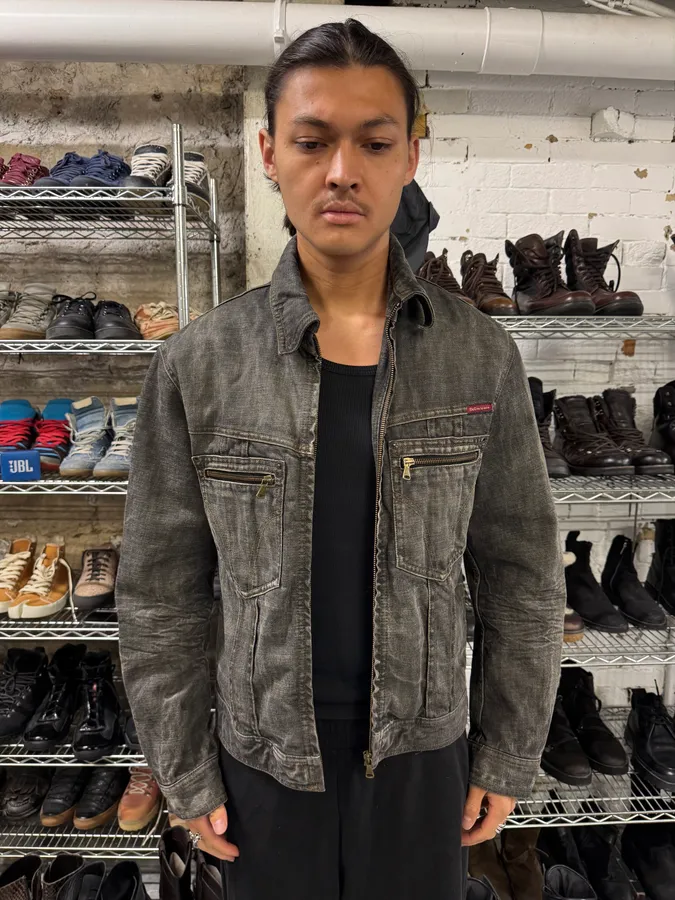AW2003 Dolce & Gabbana Grey Raw Denim Jacket - Image 2