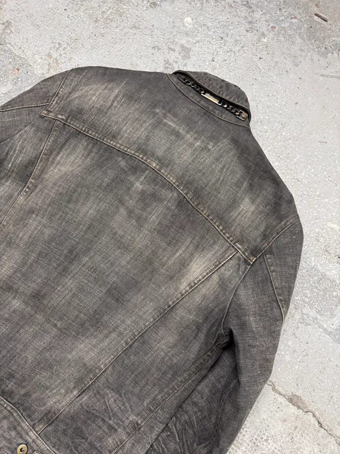 AW2003 Dolce & Gabbana Grey Raw Denim Jacket - Image 7
