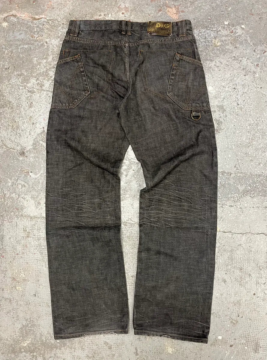 AW2003 Dolce & Gabbana Grey Raw Denim Jeans - Image 2