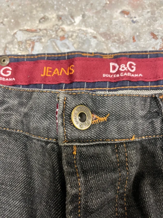 AW2003 Dolce & Gabbana Grey Raw Denim Jeans - Image 7